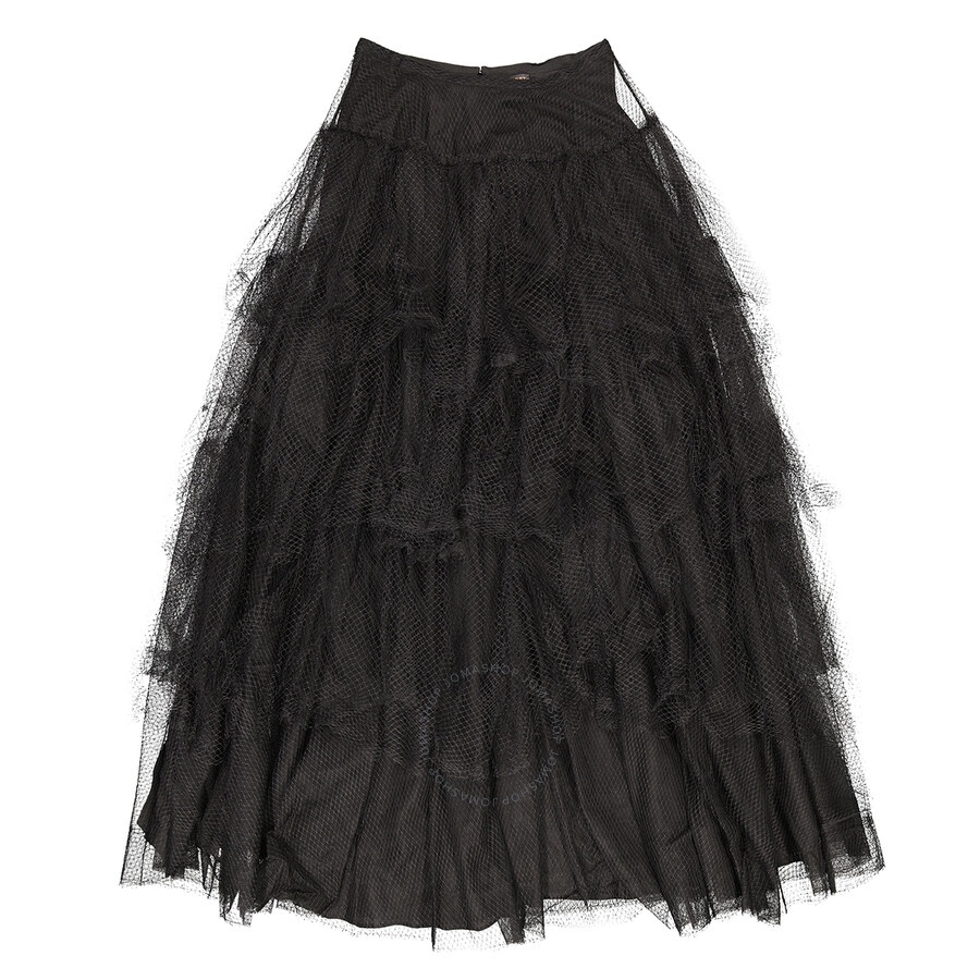 Burberry Ladies Skirts Runway Black Tulle Tiered Skirt - 5