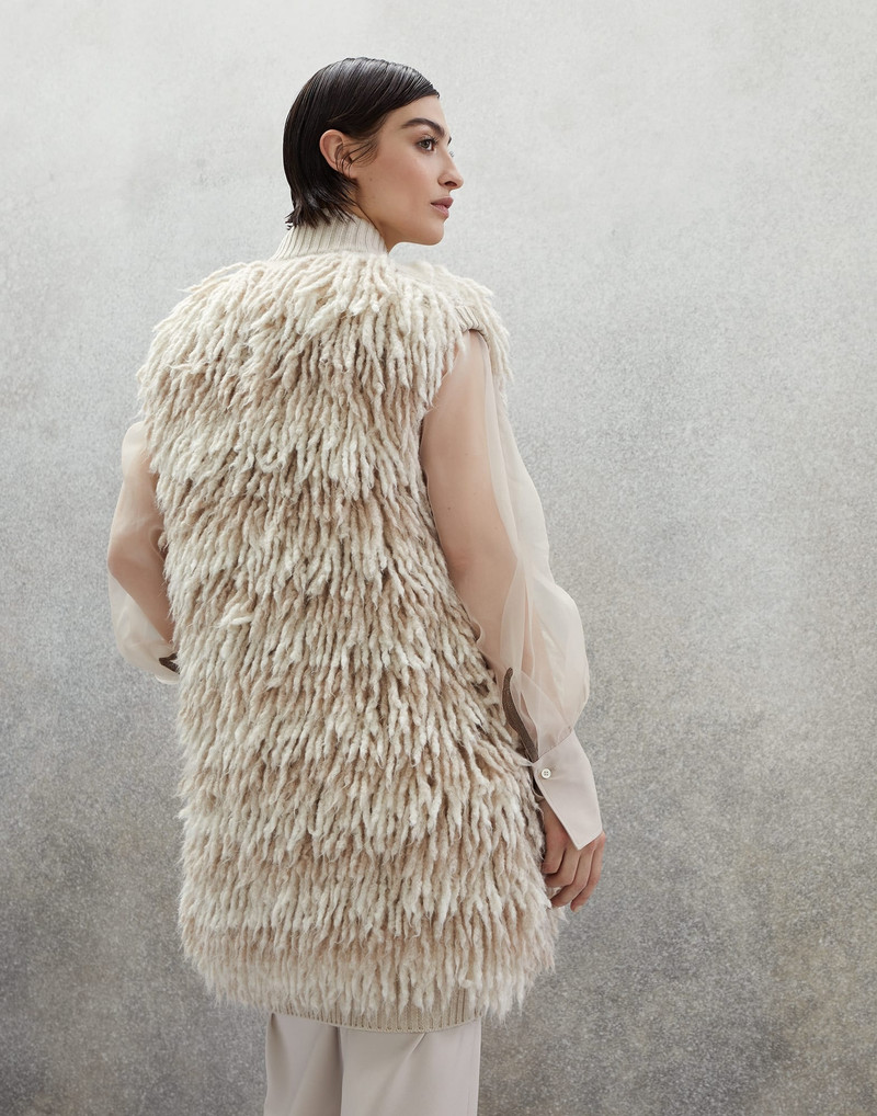 Brunello Cucinelli Striped Folk vest in alpaca outlook