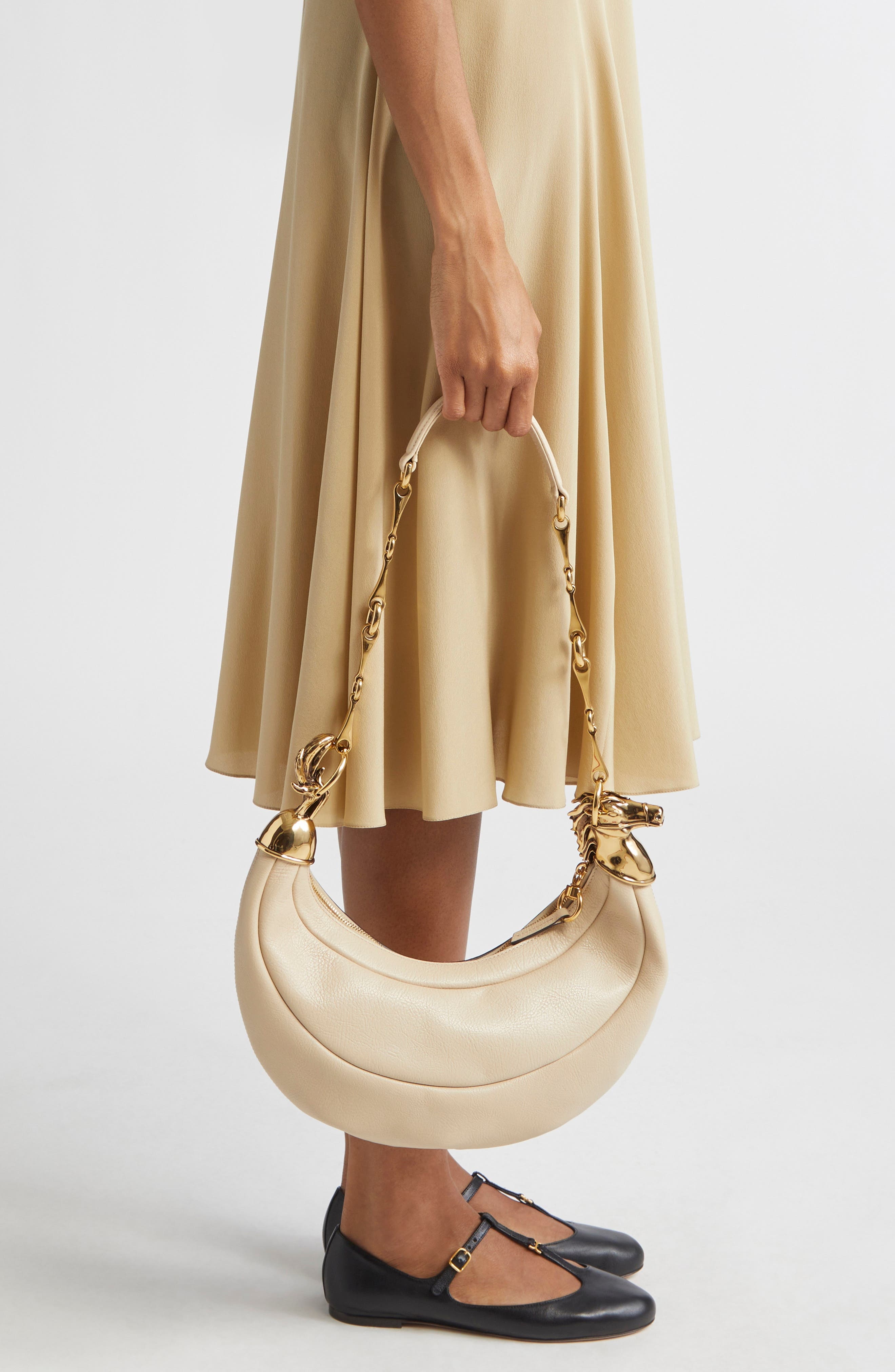 Chloé Chain Horse Leather Hobo Bag in Deep Ivory at Nordstrom - 3
