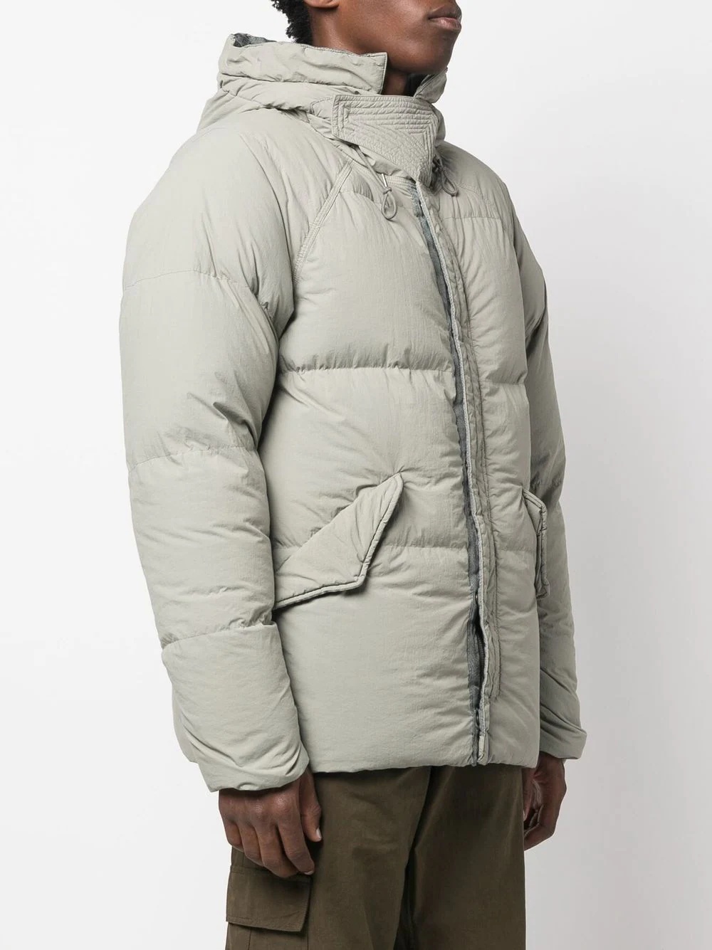 zip-up padded down jacket - 3