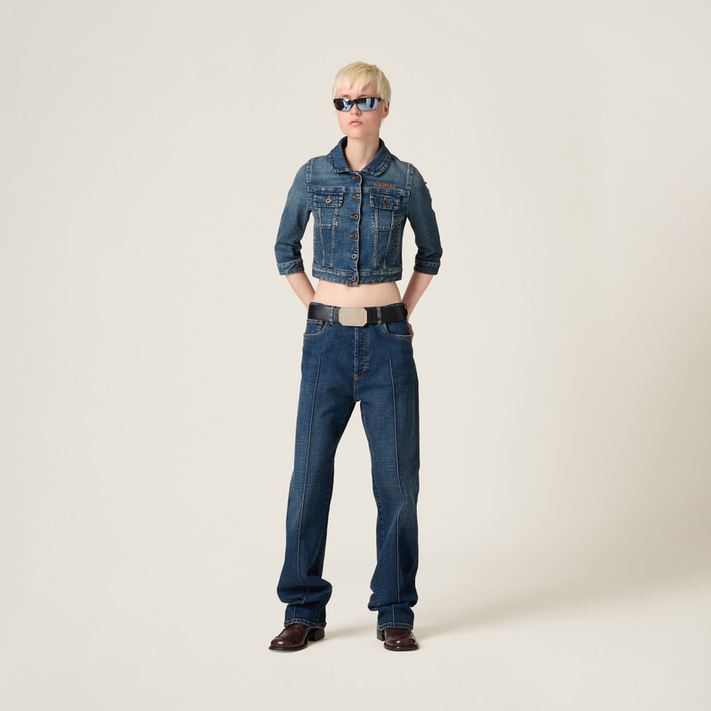 Miu Miu Stretch denim trousers outlook