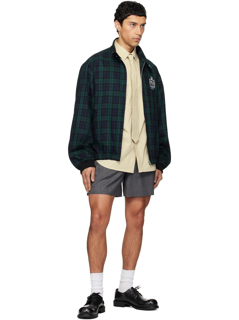 We11done Green Classic Check Herrington Jacket outlook