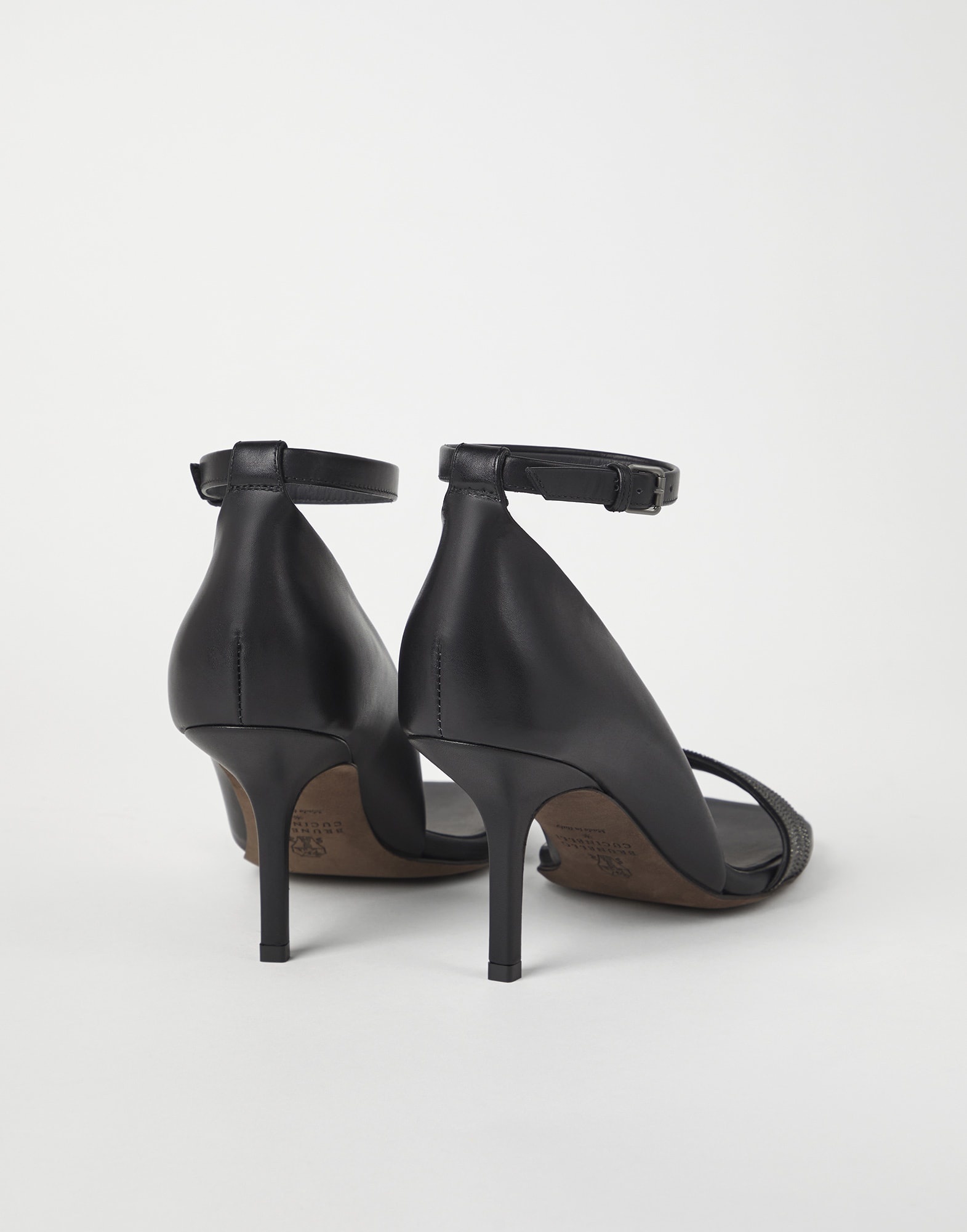 Matte calfskin heels with precious strap detail - 2