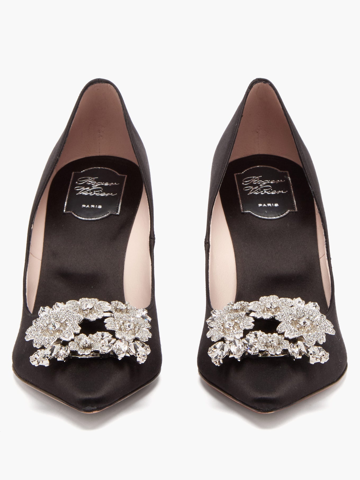 Bouquet crystal-embellished satin pumps - 4