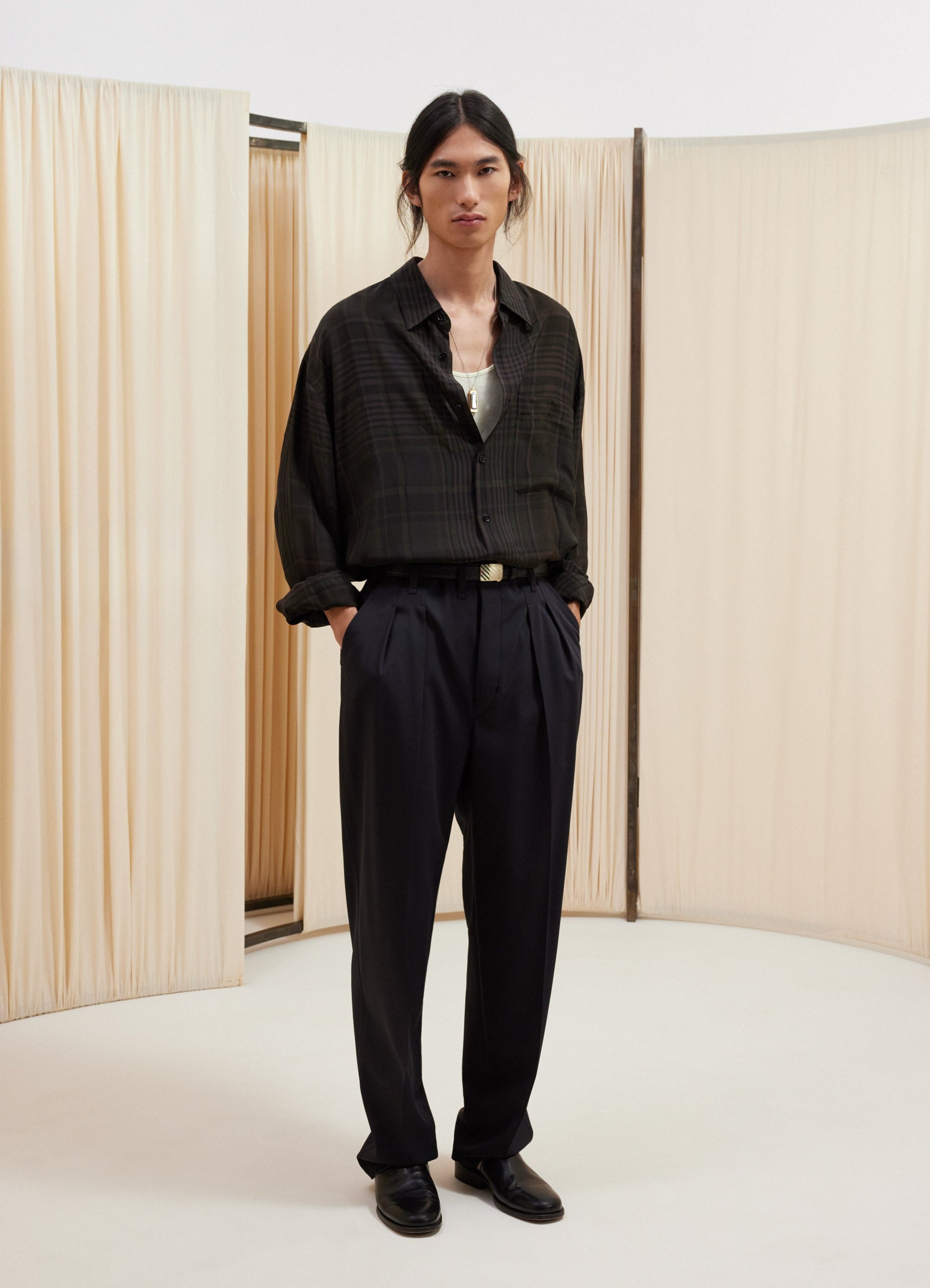 Tシャツ・カットソー LEMAIRE FW25 Lemaire Regular Shirt (SH1201 LF1500 WH048) SH1141_LF1500_WH048_1_41d8fbe9
