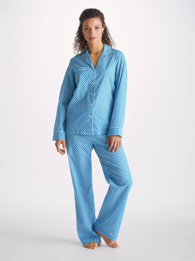 Derek Rose Women's Pyjamas Ledbury 65 Cotton Batiste Blue outlook