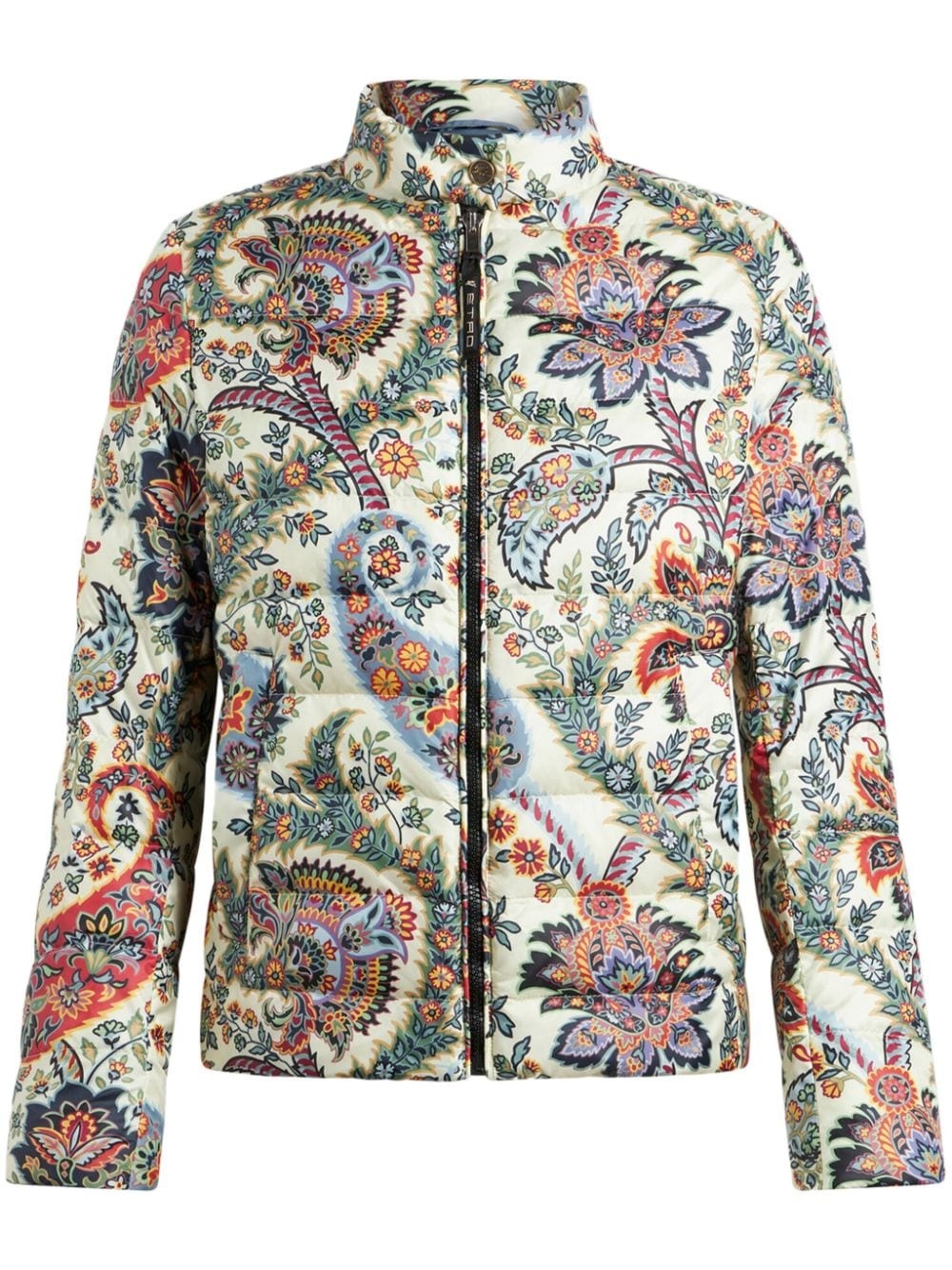 paisley-print down puffer jacket - 1