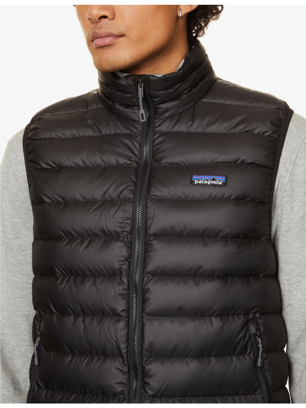 Padded high-neck recycled-polyester-down gilet - 5