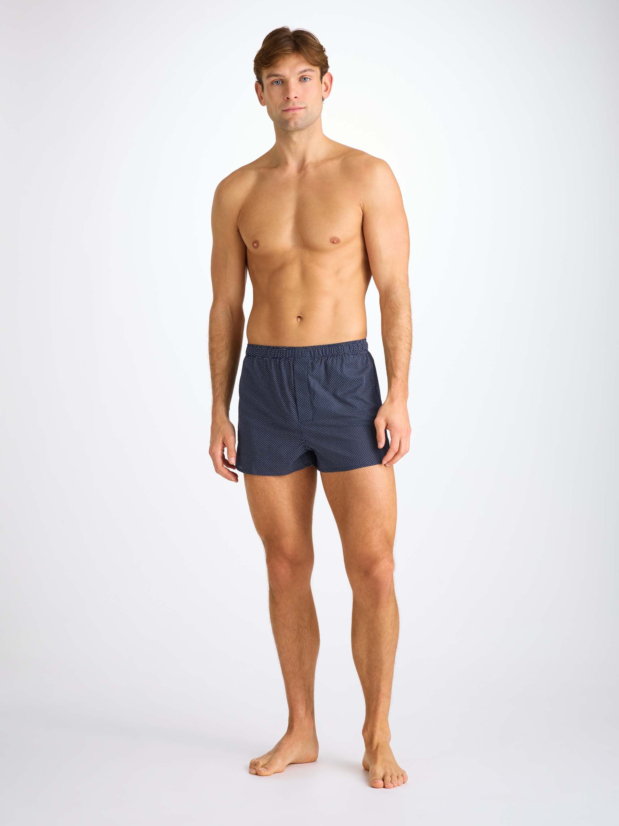 Men's Modern Fit Boxers Plaza 21 Cotton Batiste Navy - 3