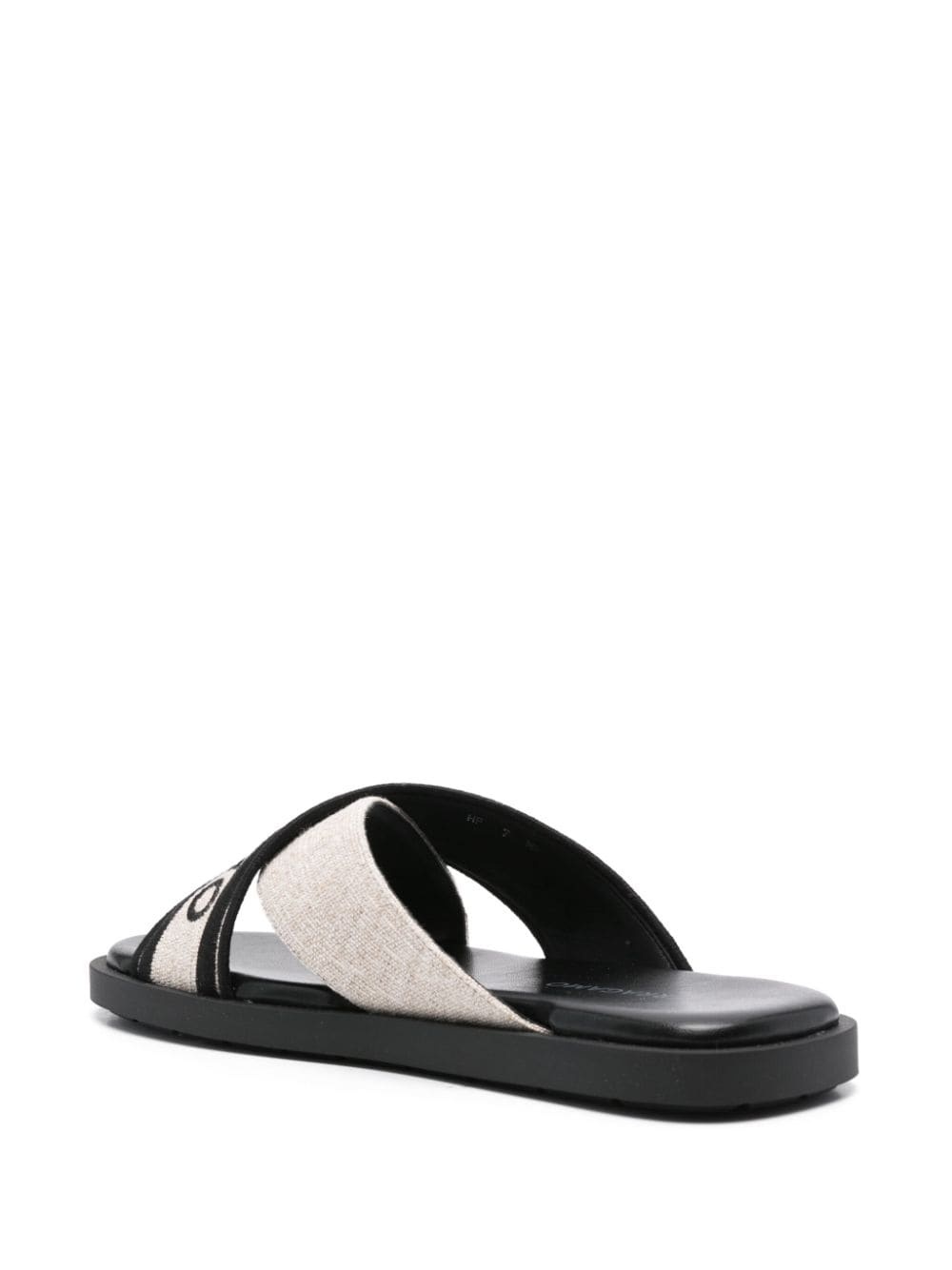 logo-embroidered crossover-strap sandals - 3