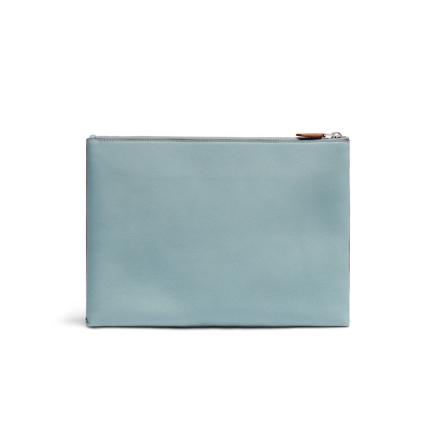 Light blue tumbled leather pouch - 4