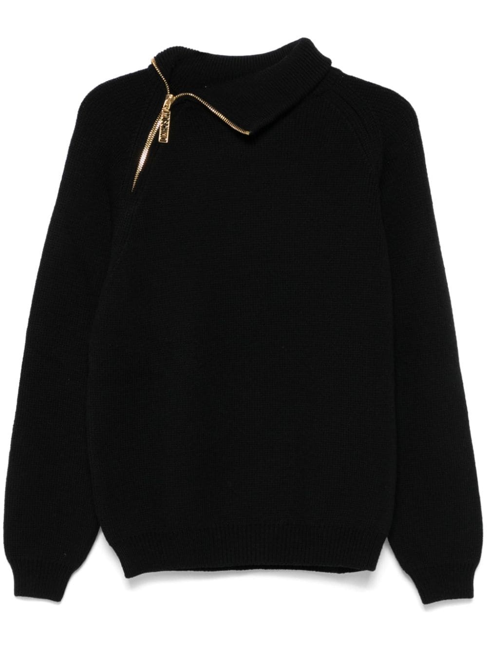 asymmetric-neck sweater - 1