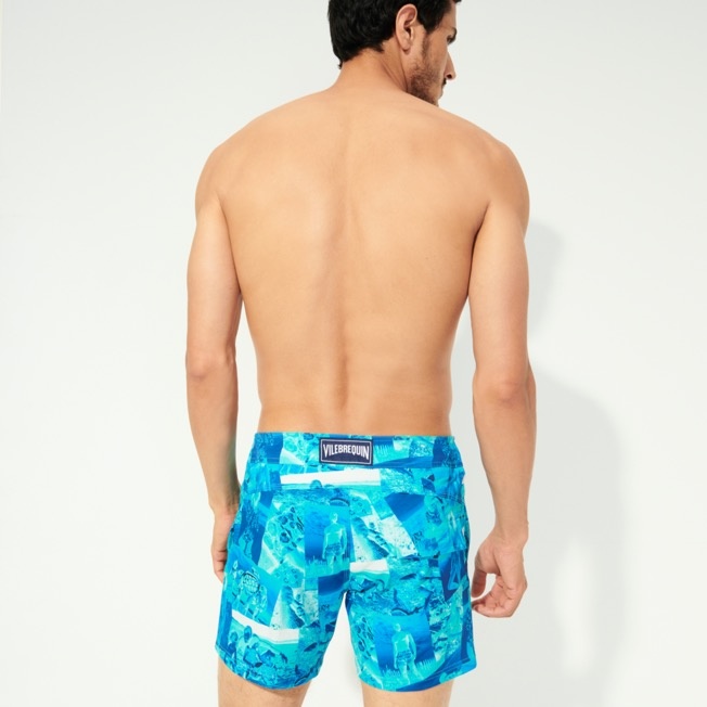 Men Swim Trunks Flat belt Stretch Patchwork Shooting - 4