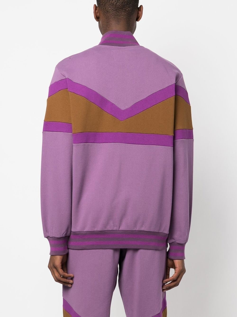 colour-block zip-up sweatshirt - 4