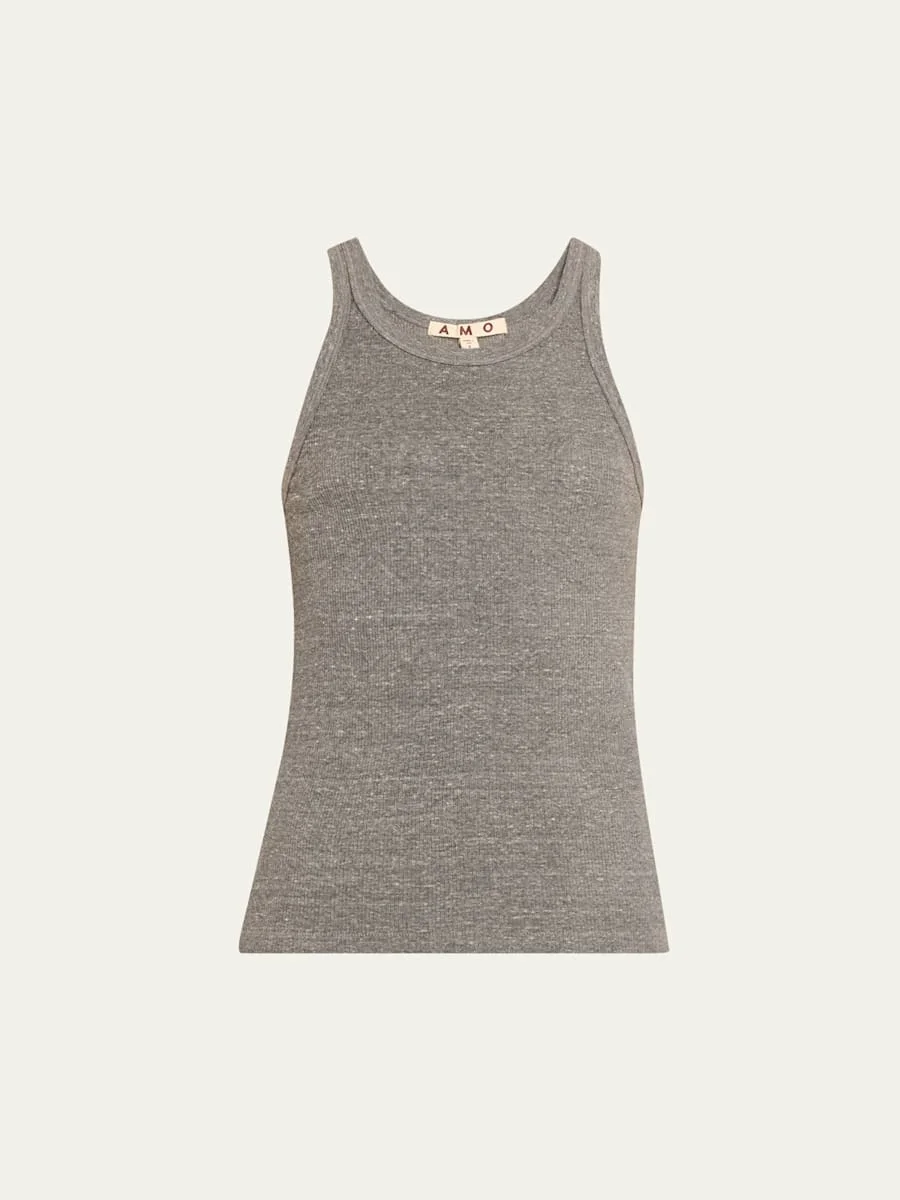Long Ribbed Tank Top - 1