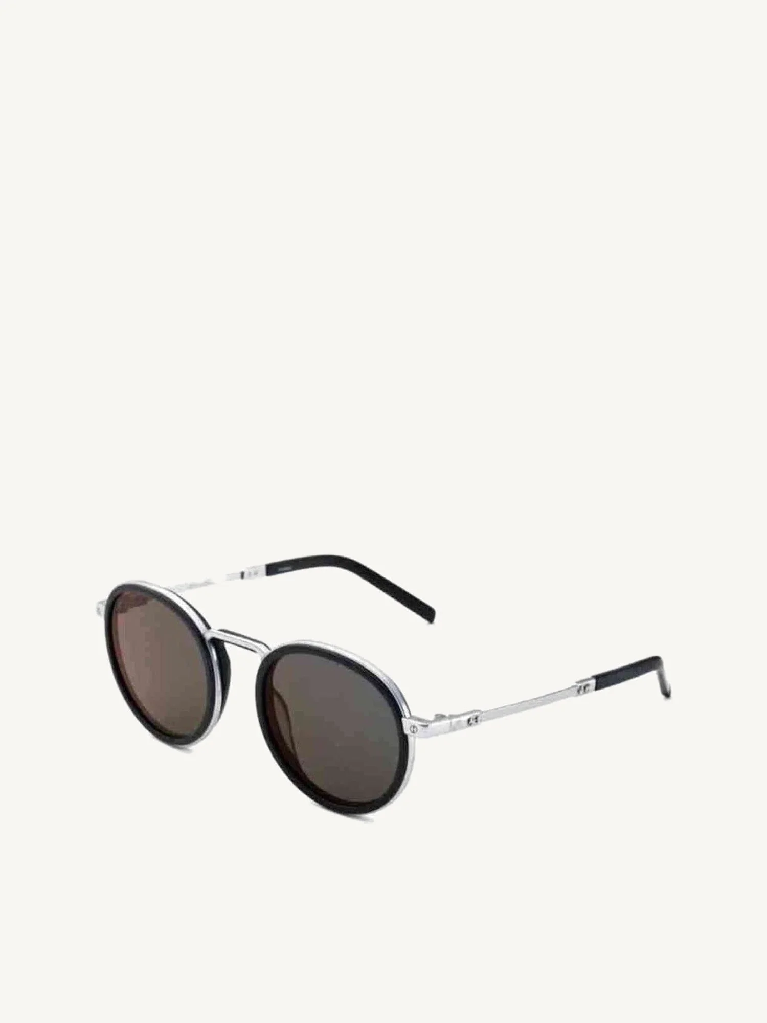 Silver Matte Rounded Sunglasses with Red Mirror Lens - 1