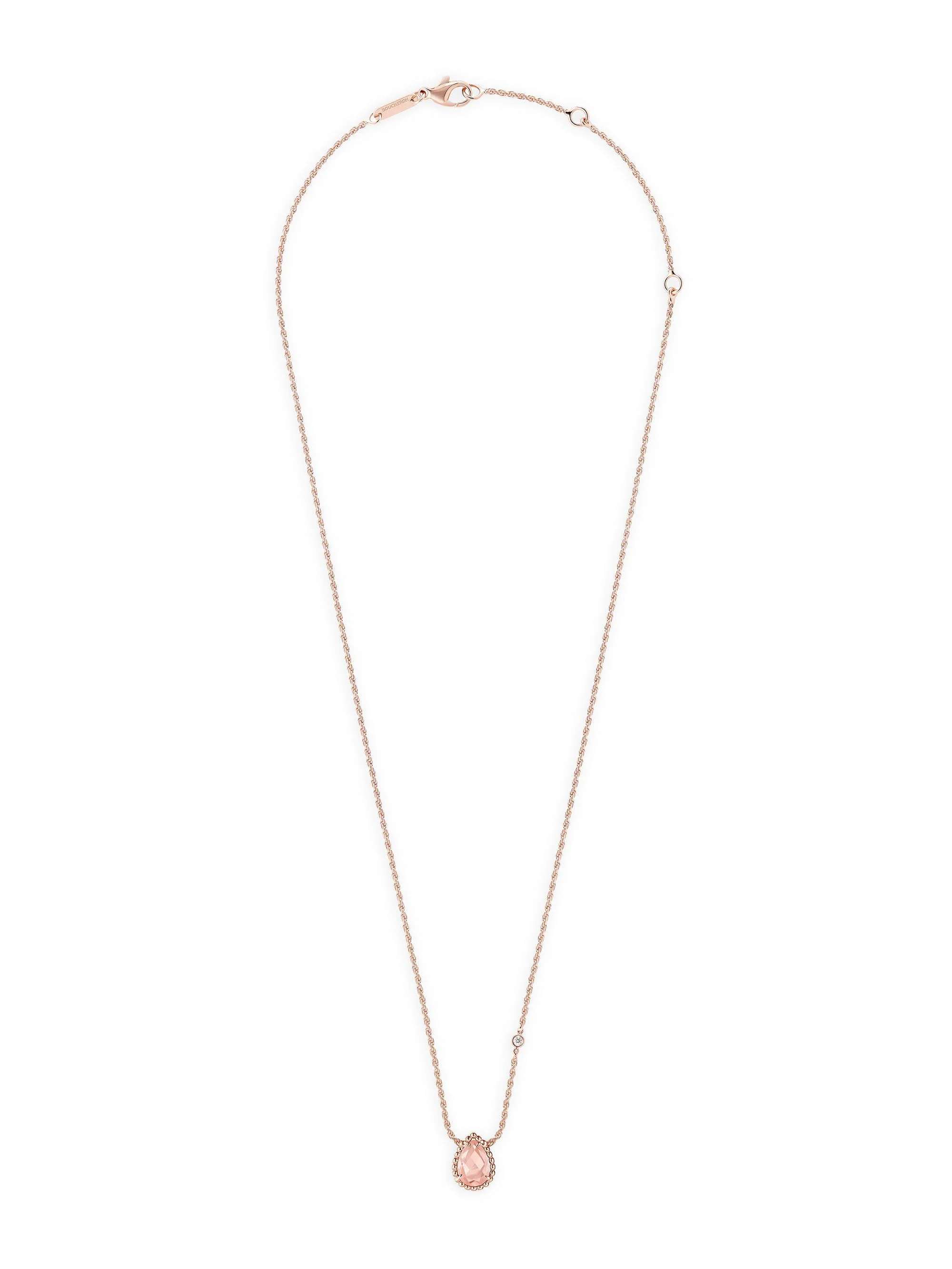 Women's Serpent Bohème 18K Rose Gold, Pink Quartz & 0.03 TCW Diamond Pendant Necklace - Rose Gold - 1