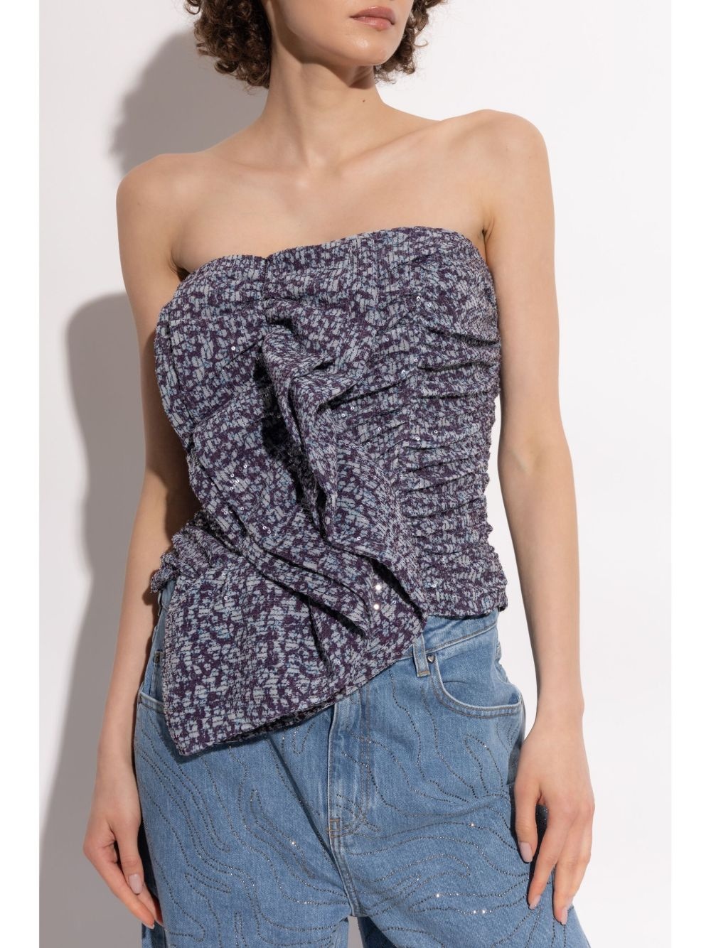 ruched strapless top - 3