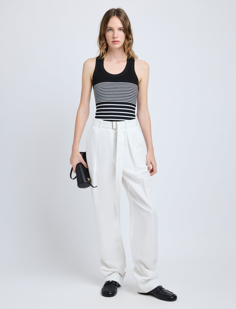 Proenza Schouler Vera Pant in Cotton Linen Suiting outlook