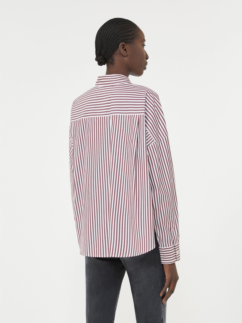 AUREO Oversized cotton shirt - BORDEAUX 4