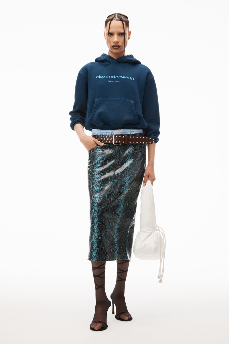 Alexander Wang glitter logo hoodie in classic terry outlook