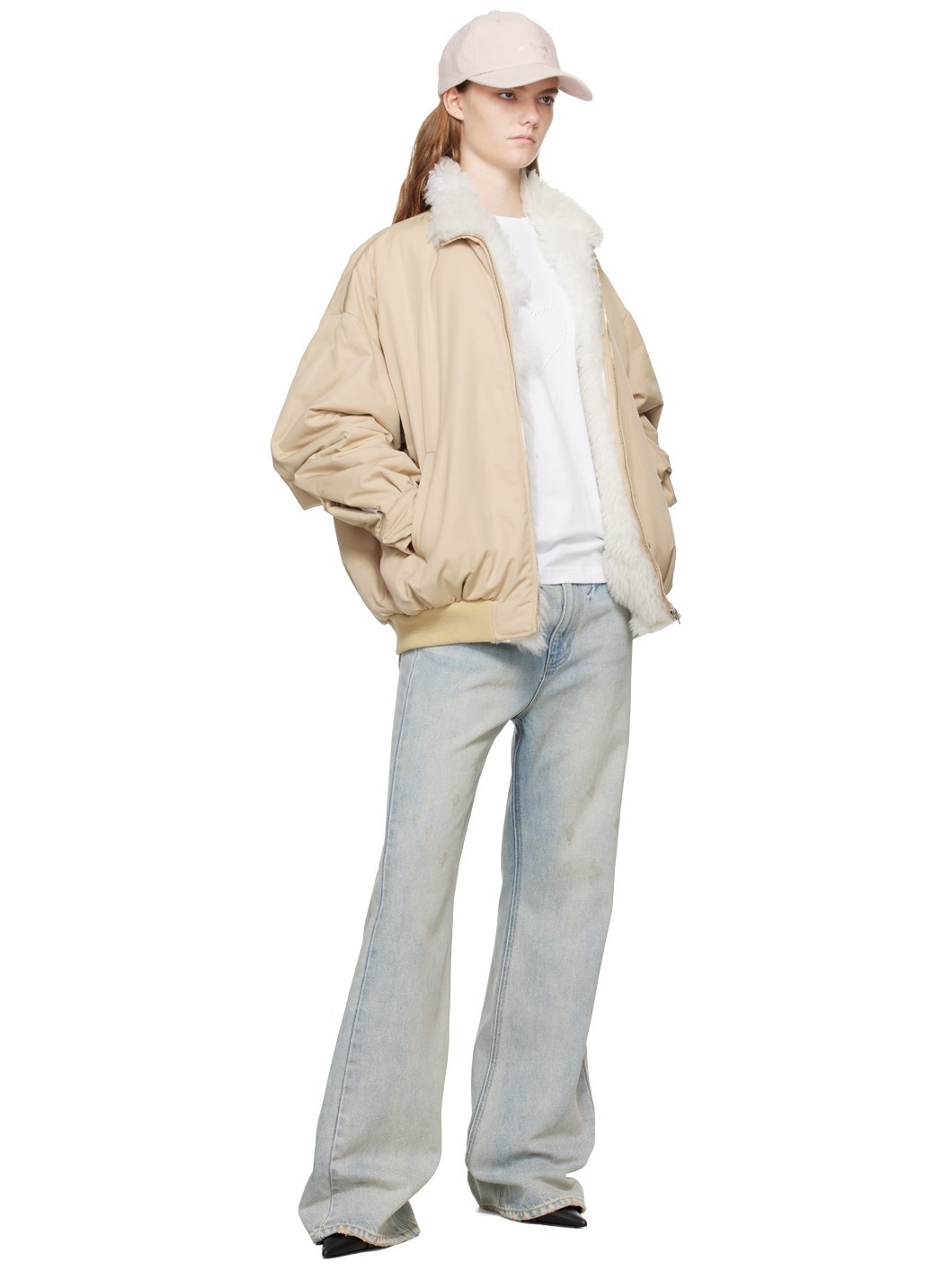 Beige Harrington Bomber Jacket - 4