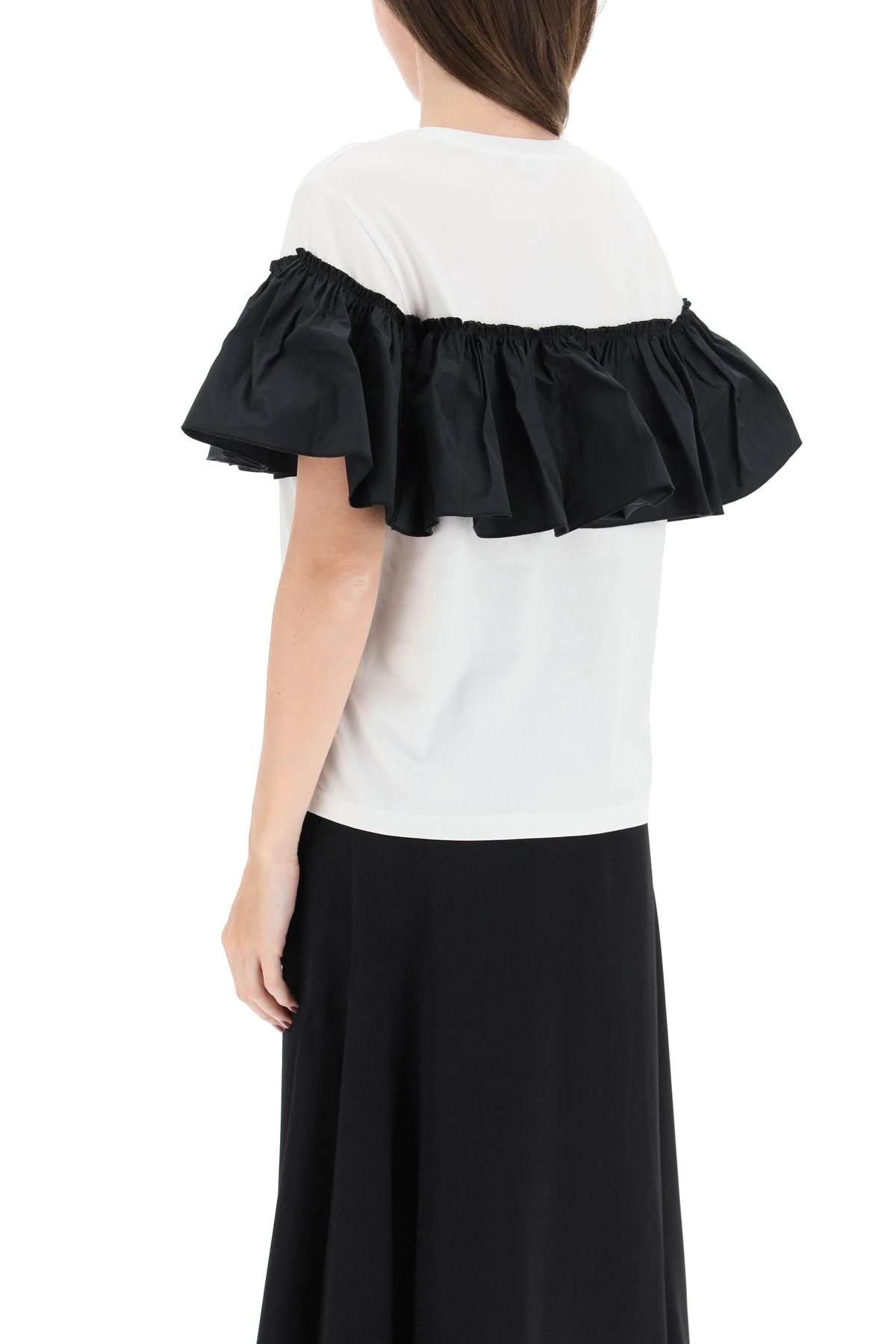 T-SHIRT WITH TAFFETA RUFFLES - 4