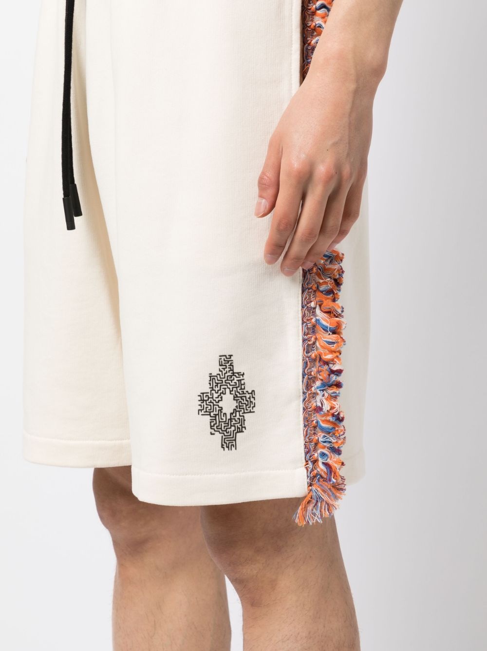frayed-detailing cotton shorts - 5