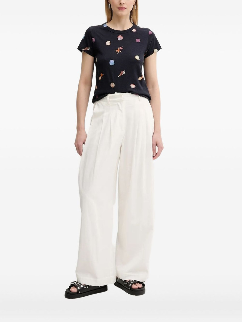 seashell-print T-shirt 1