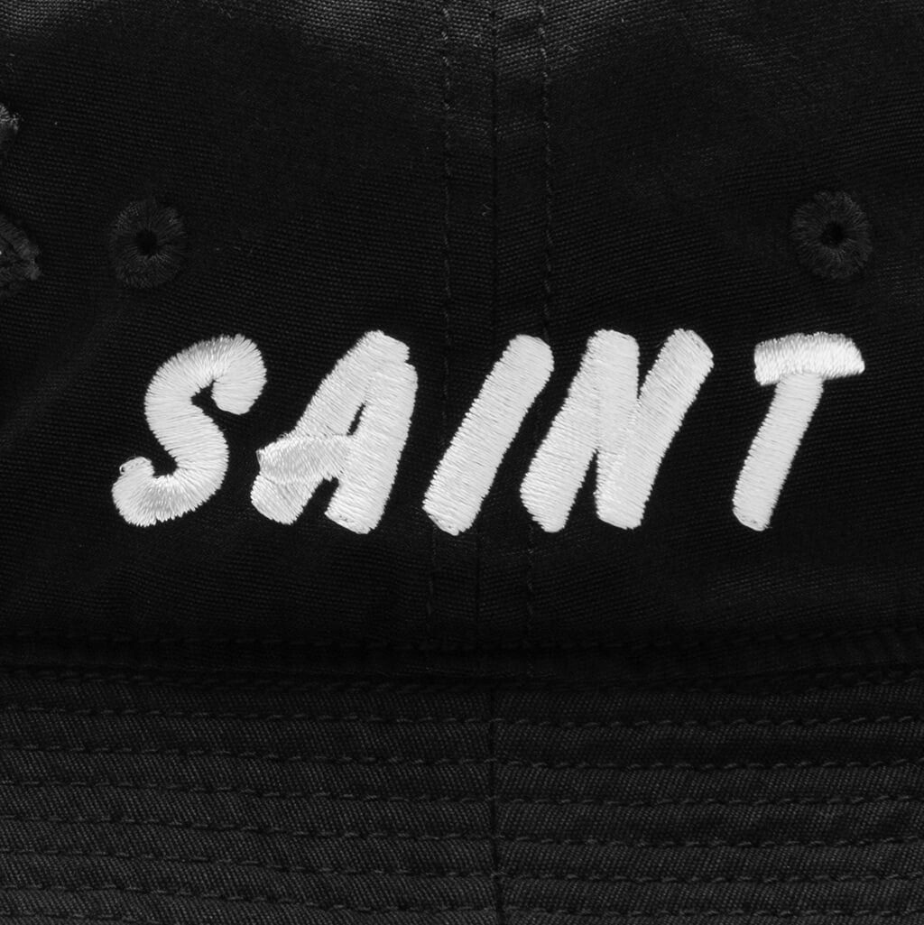 SAINT M×××××× SAINT BUCKET HAT - BLACK | feature | REVERSIBLE