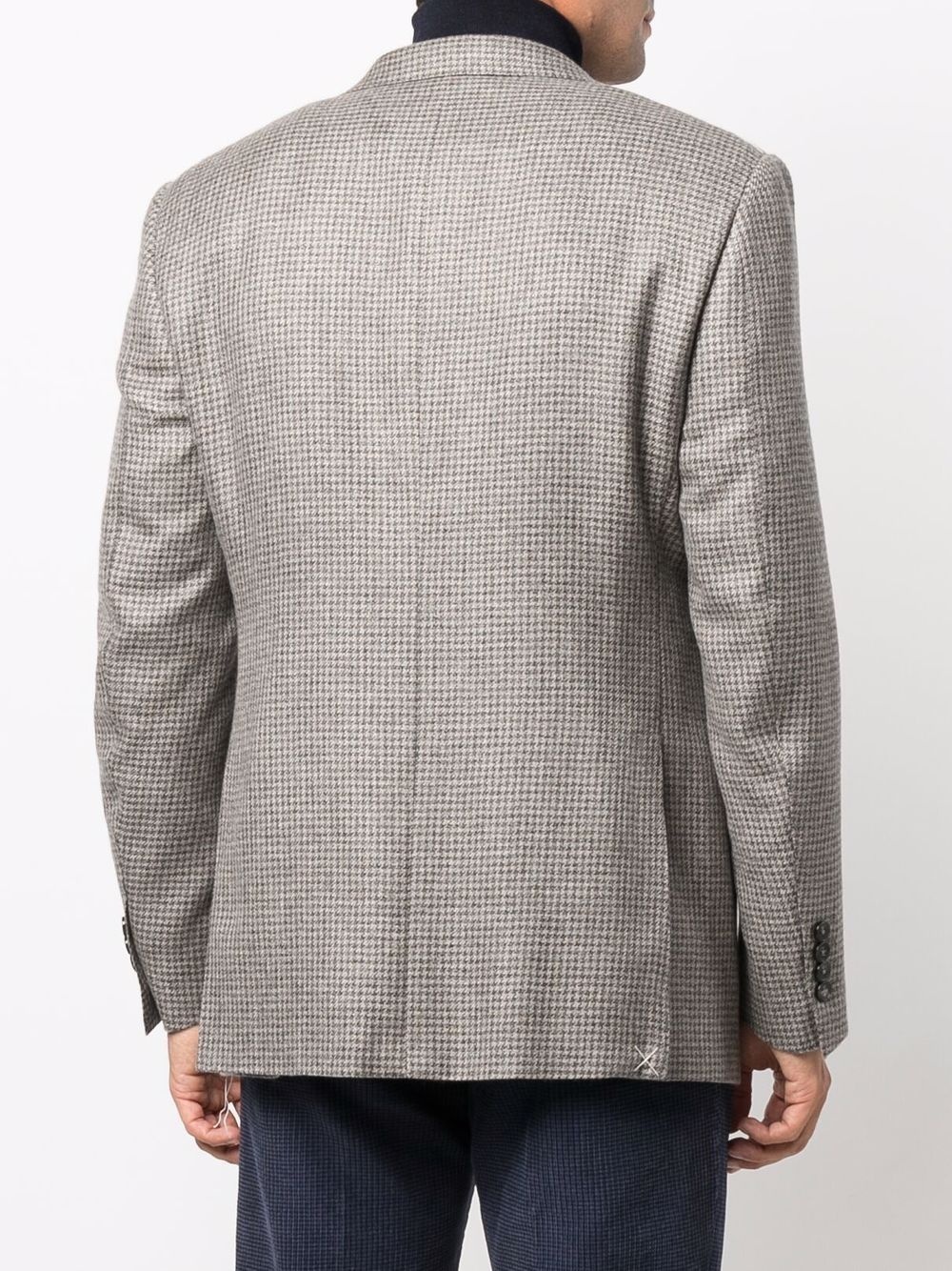 single-breasted houndstooth blazer - 4