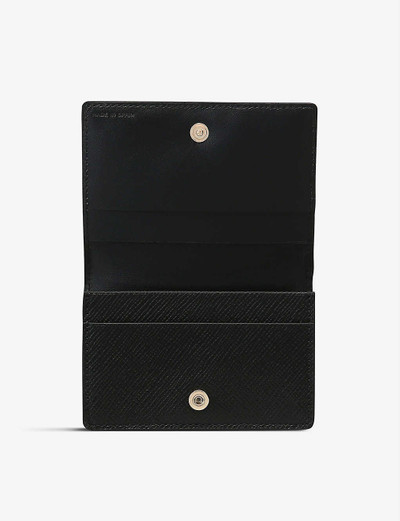 Smythson Panama folded leather card case outlook