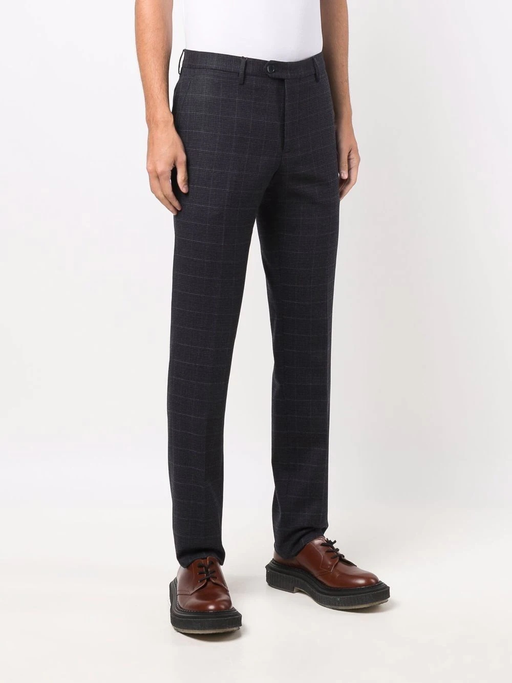 gingham-print slim-cut trousers - 3