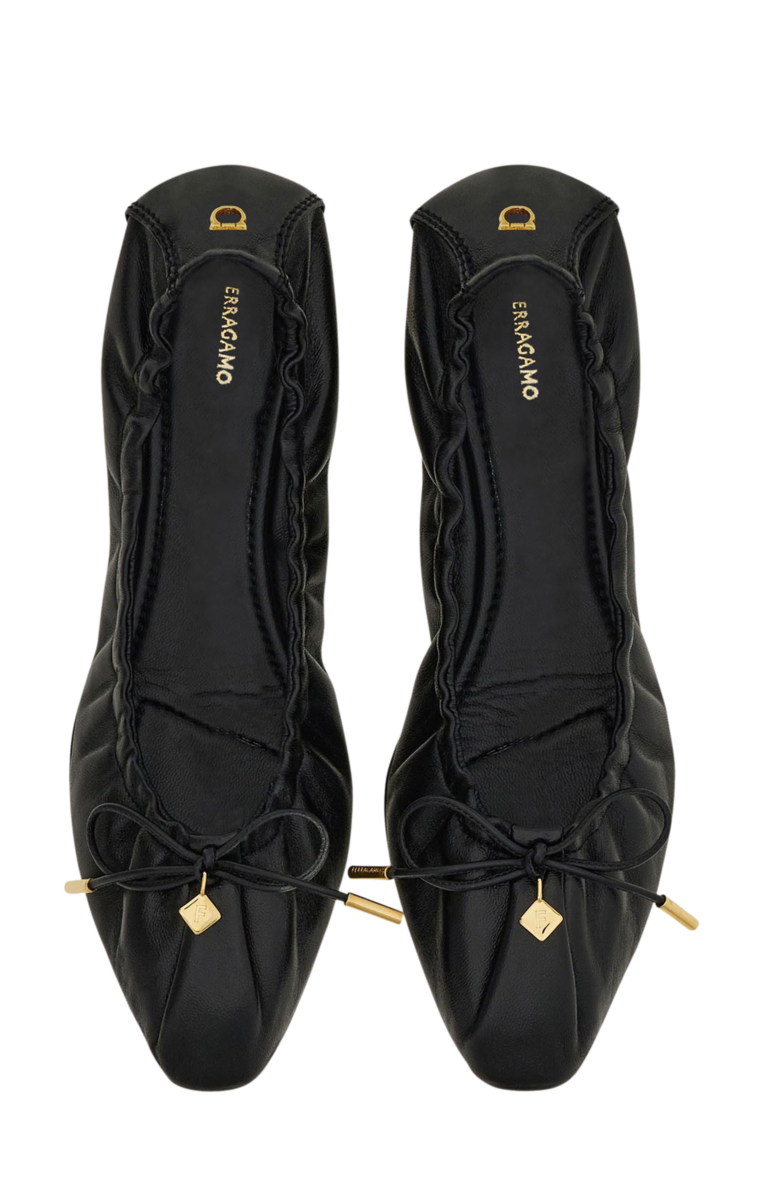 FERRAGAMO Joelle Elasticated Ballet Flat in Nero at Nordstrom - 5