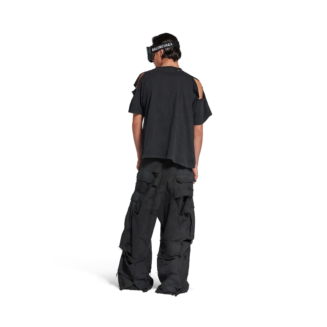 Queer Typo Boxy T-shirt in Black Faded - 3