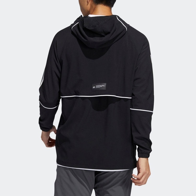 adidas Zipper Sports Hooded Jacket Black GL4799 - 3