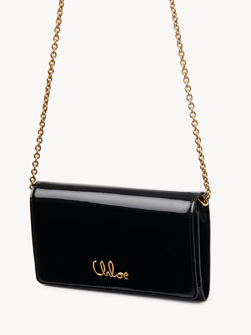 CHLOÉ ICONIC FLAP WALLET ON CHAIN IN PATENT LEATHER 4