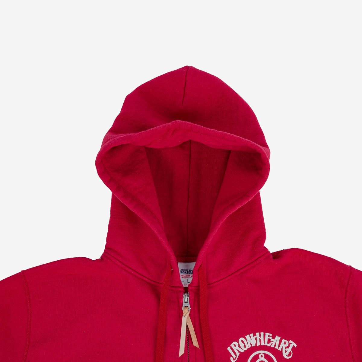 IHSW-65-RED Printed 14oz Ultra Heavyweight Loopwheel Cotton Zippered Hoodie - Red - 7