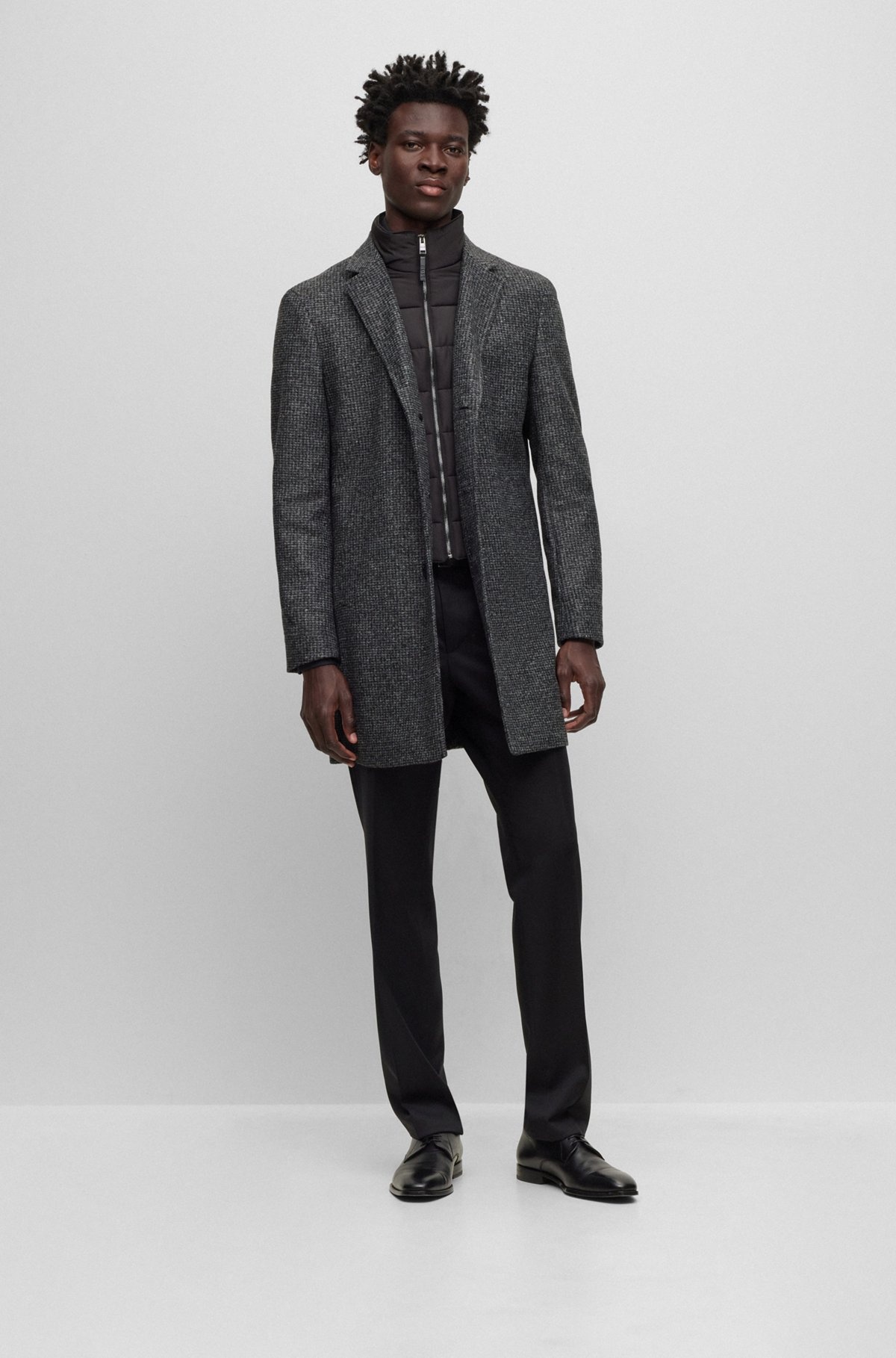 SLIM-FIT PATTERNED COAT WITH ZIP-UP INNER - 4