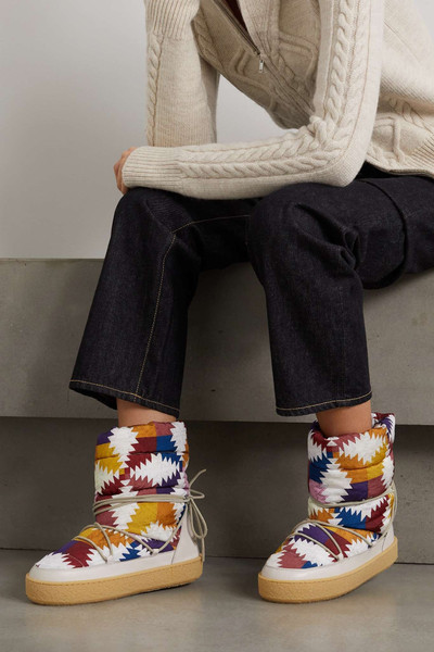 Isabel Marant Zimlee leather-trimmed quilted printed shell snow boots outlook