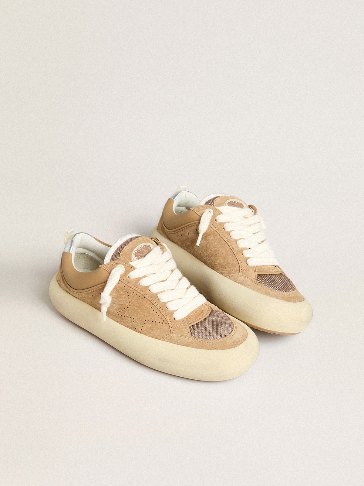 Men's Space-Star Cube in tobacco suede with perforated star - 2