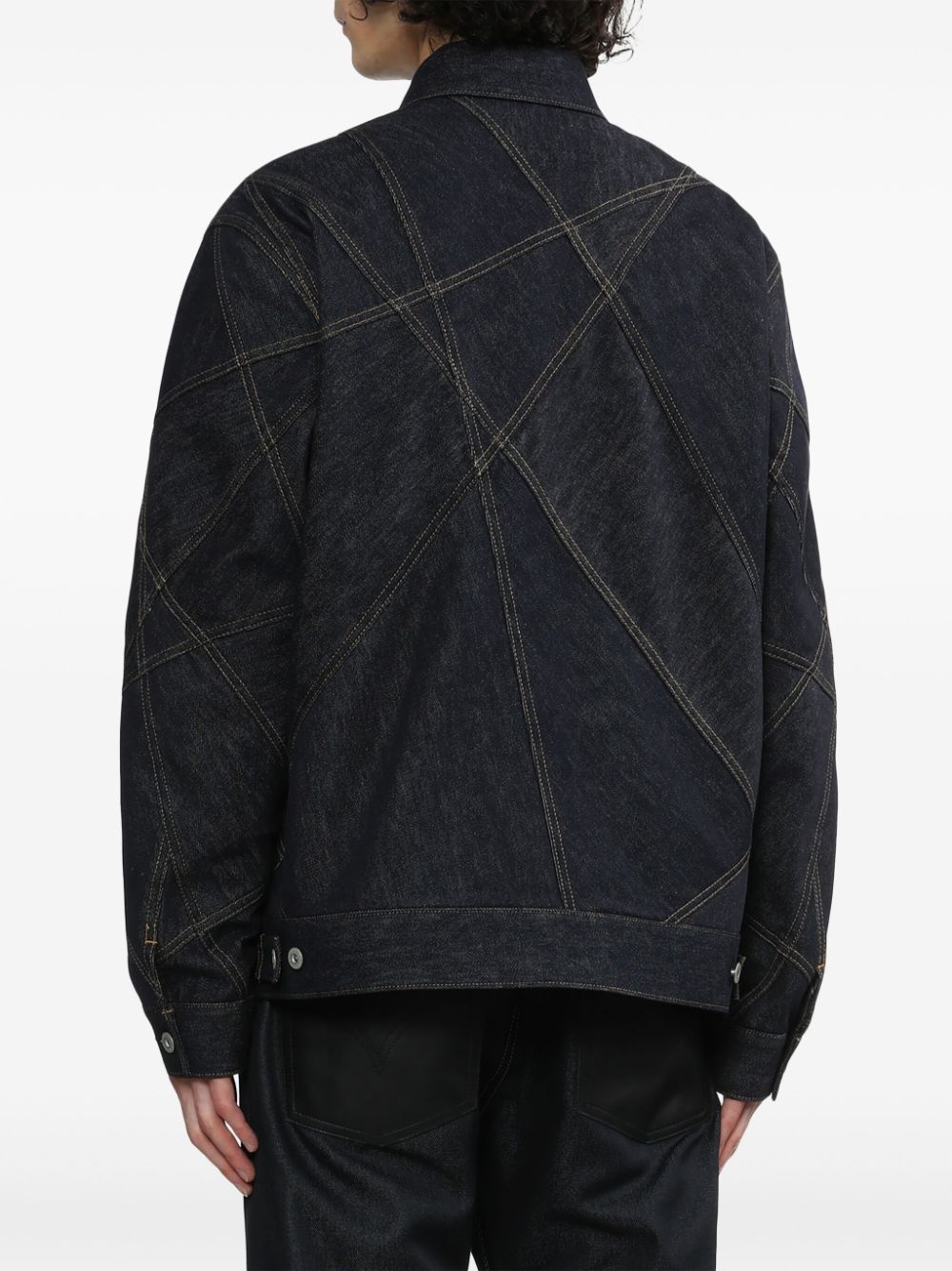 contrast-stitching denim jacket - 4