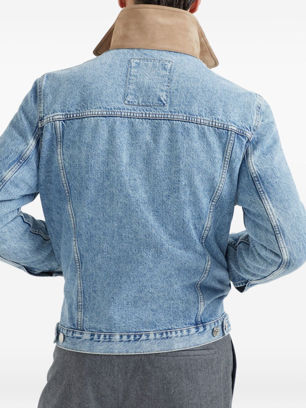 CONTRASTING-COLLAR DENIM JACKET - 5