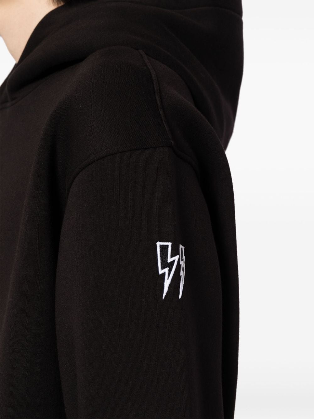 Minimalist Bolts appliquÃ©-detail hoodie - 5