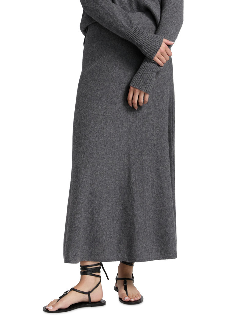 Women's Flared Cashmere Maxi Skirt - Graphite 3