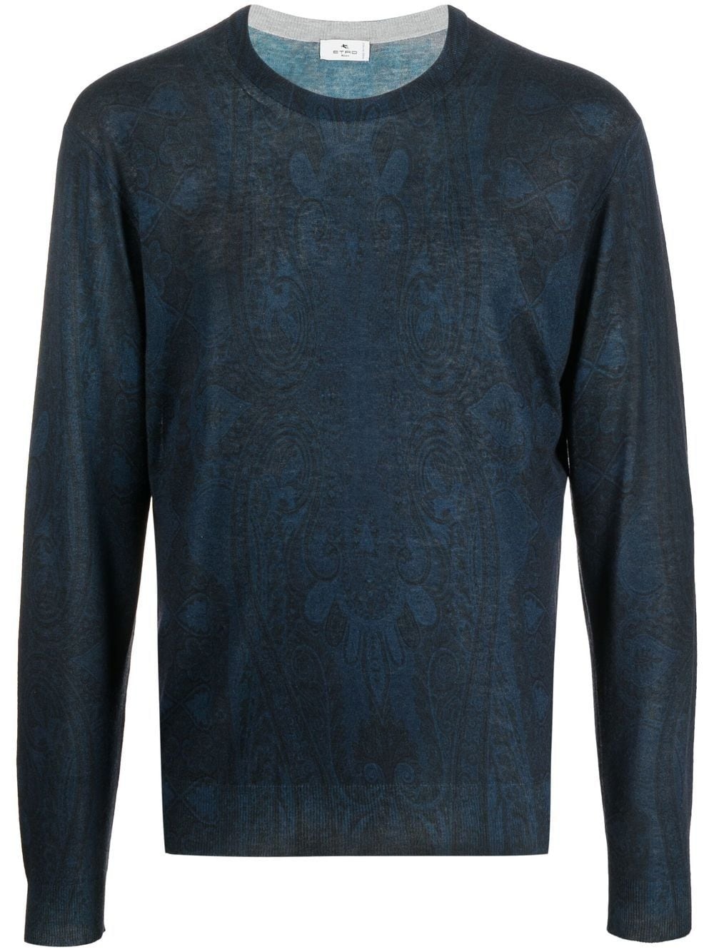 paisley-print silk-blend jumper - 1