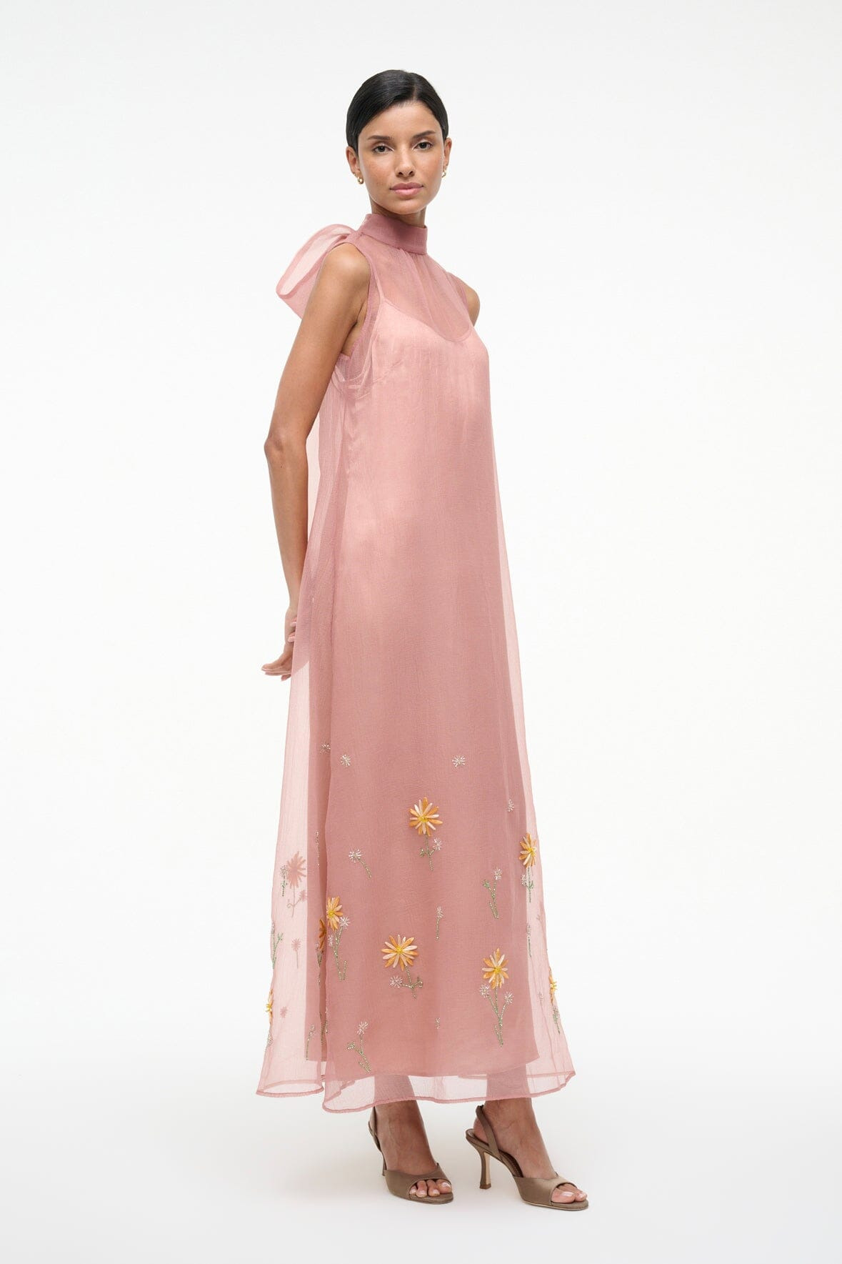 STAUD ALBEE DRESS DAHLIA DAYDREAM PINK - 6