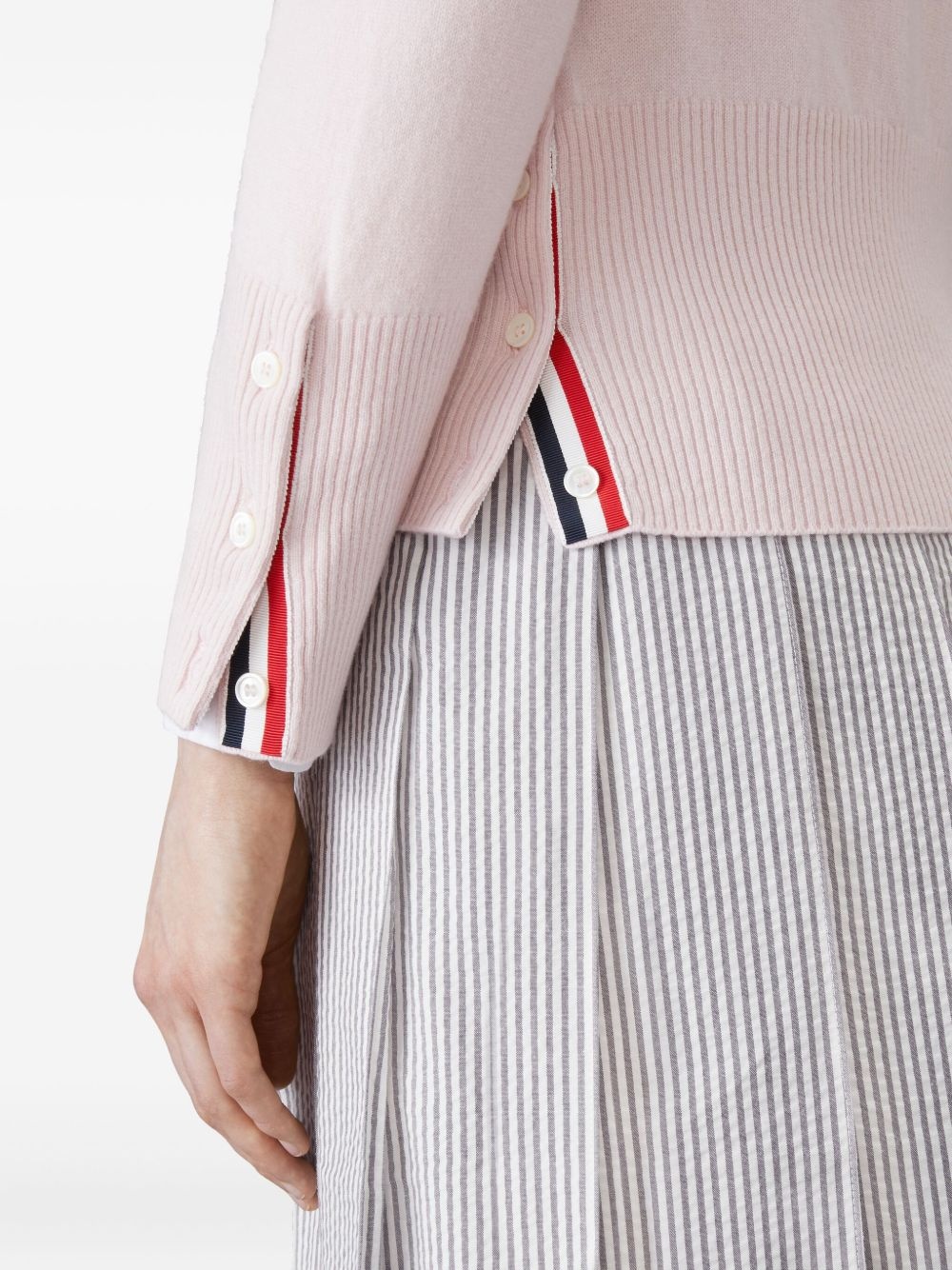 four-bar cashmere cardigan - 5