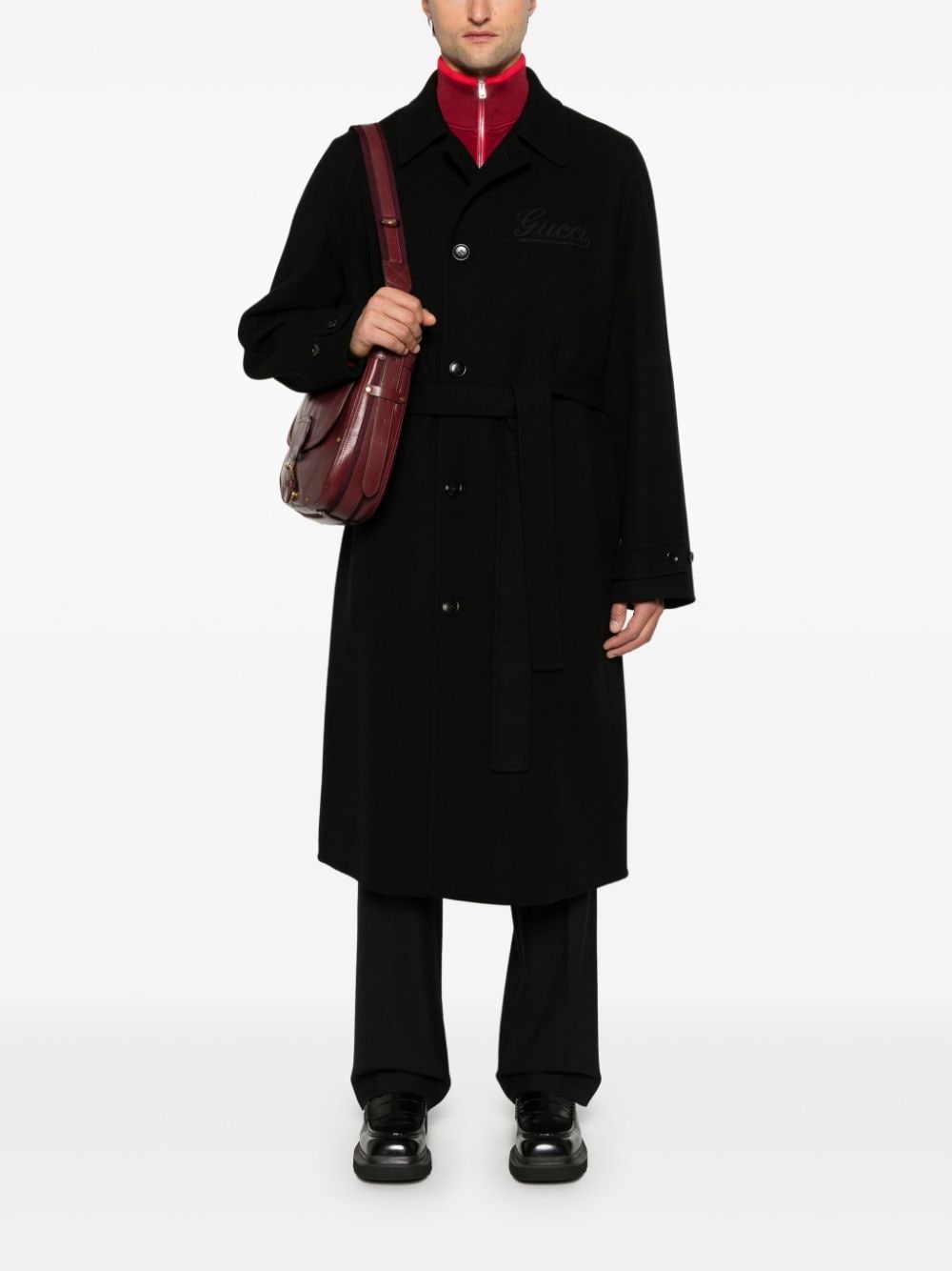 logo-patch coat - 2