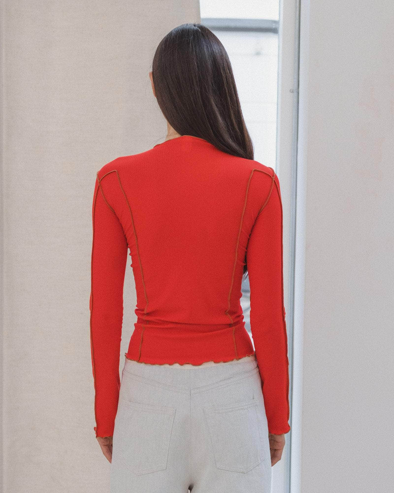 BASERANGE Omato Long Sleeve Tee - Fine Organic Cotton Rib outlook